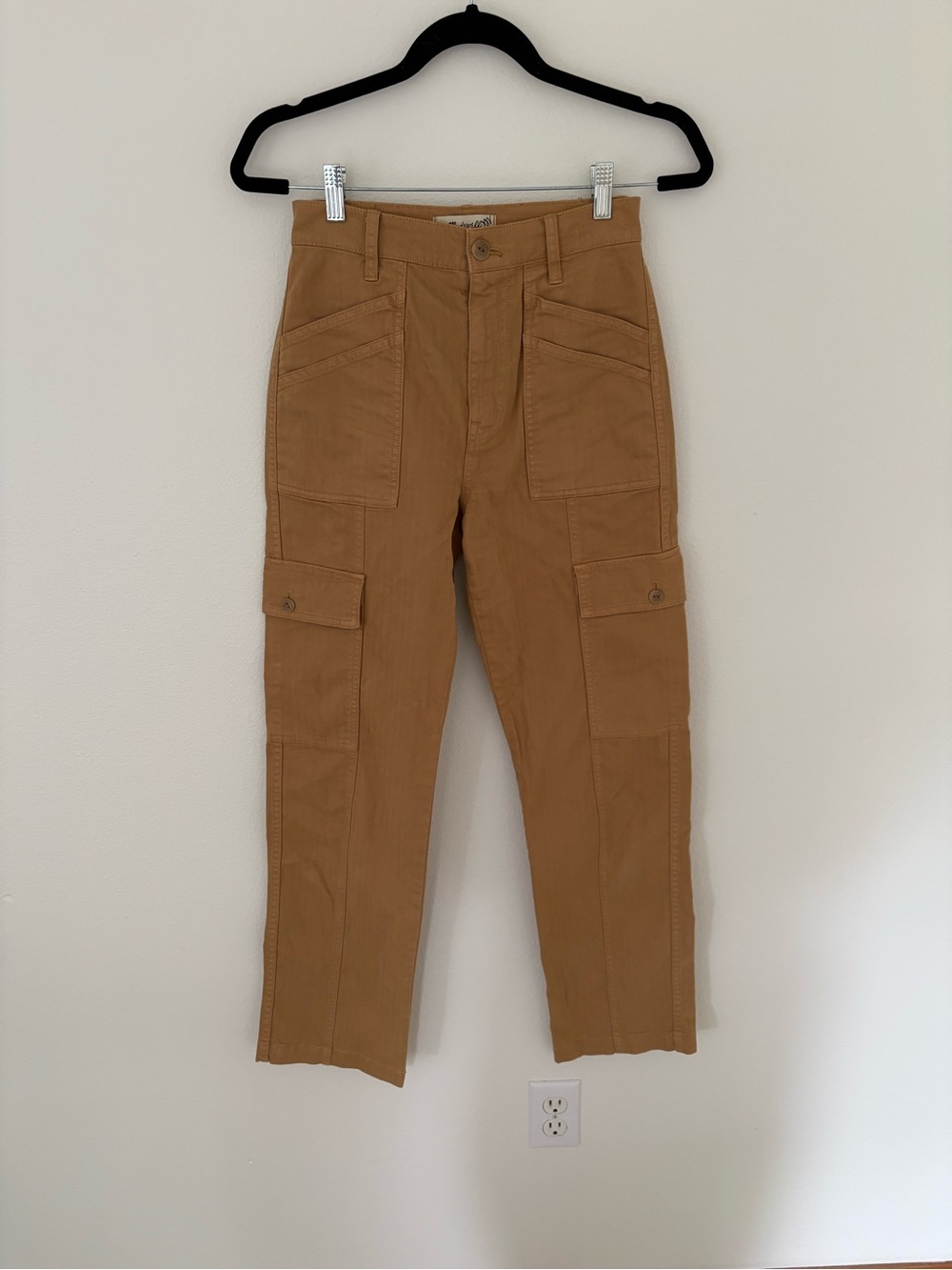 Madewell 90’s Straight Cargo Pants High Rise Tan Utility Jeans 24